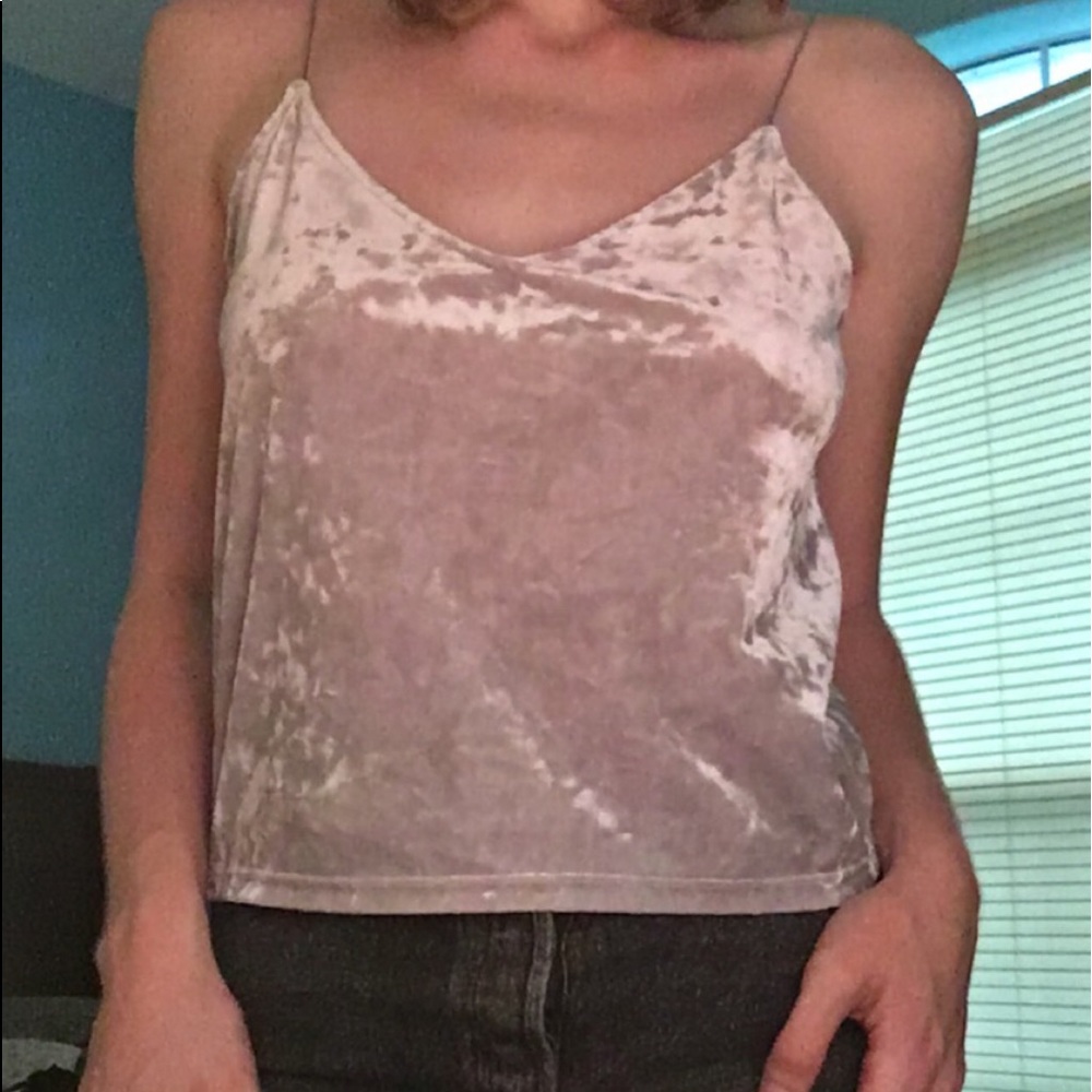 Crushed velvet tank top